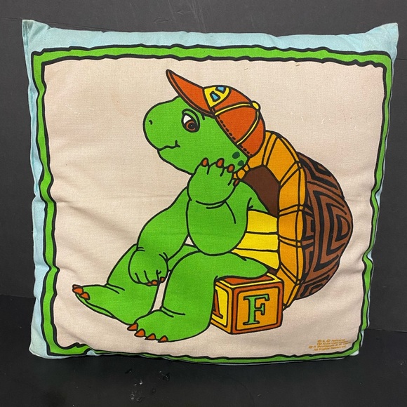 Vintage FRANKLIN THE TURTLE Block-Stacking Decorative Pillow - Picture 3 of 6